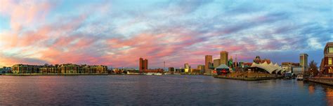 Sunrise At Baltimores Inner Harbor