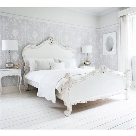 Provencal Sassy White French Bed Detail Footboard Shabby Chic Bedroom