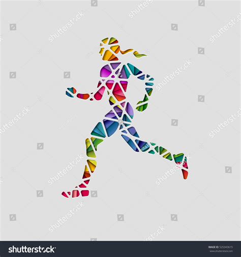 Abstract Female Runner Eps10 Vector Stock Vector 525343615 Shutterstock