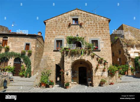 Old Buildings Inside The Hilltop Village Of Civita Di Bagnoregio Lazio