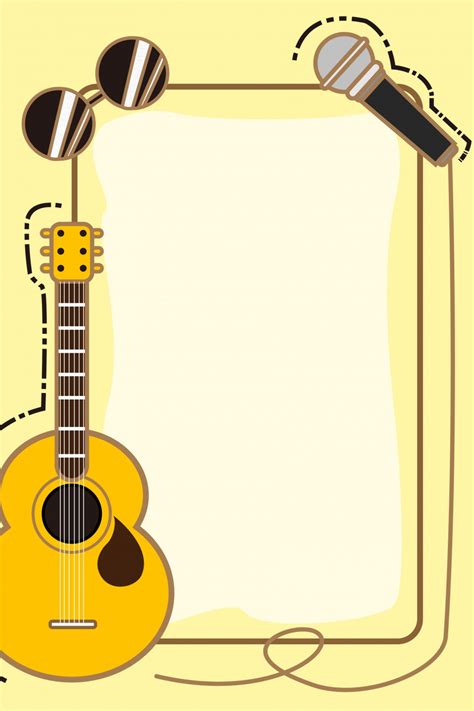 Cartoon Music Cute Guitar Poster Background Cartoon Music Background