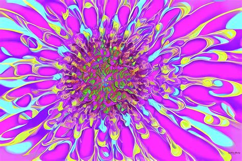 Psychedelic Flower V2 Digital Art By Cindys Creative Corner Fine Art