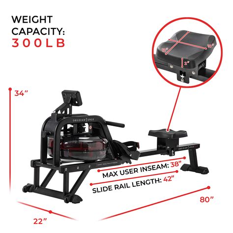 Sunny Health And Fitness Water Rowing Machine Rower Wlcd