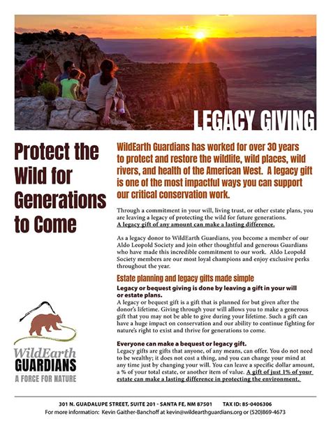 Legacy Giving Wildearth Guardians