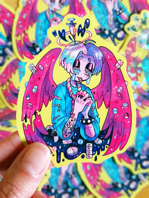 Benzo Boy Holographic Vinyl Sticker Creepy Cute Yami Kawaii Etsy