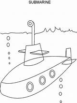 Submarine Coloring Printable sketch template