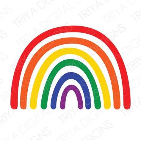 Bright Rainbow SVG Cut File Hand Drawn Rainbow Sticker SVG Etsy