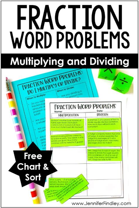 Fraction Word Problems Multiplying And Dividing Fractions Teaching