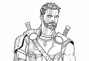 Thor en Thor Ragnarok guapo para colorear, imprimir e dibujar – Dibujos ...