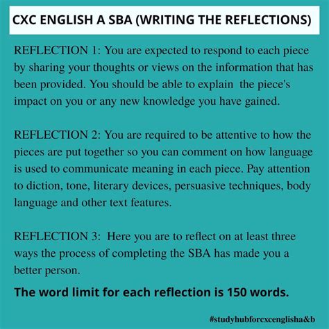 Writing The Reflections Study Hub For Cxc English A And B