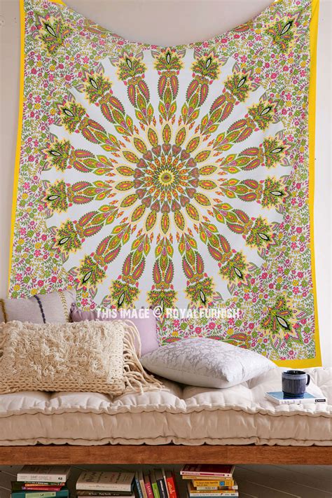 Great as wall art or functions well as a. Yellow Multi Small Paisley Medallion Mandala Circle ...