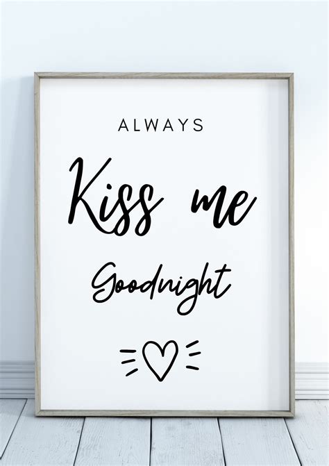 Always Kiss Me Goodnight Bedroom Decor Bedroom Wall Art Etsy