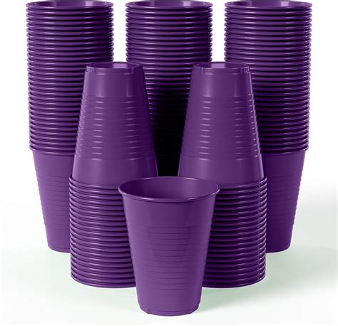 Exquisite Purple Disposable Plastic Cups 100 Pack 12 Oz Plastic Cups Colored