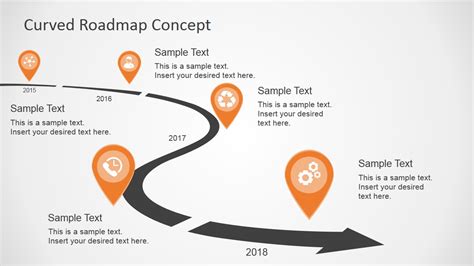 Curved Roadmap Template Free