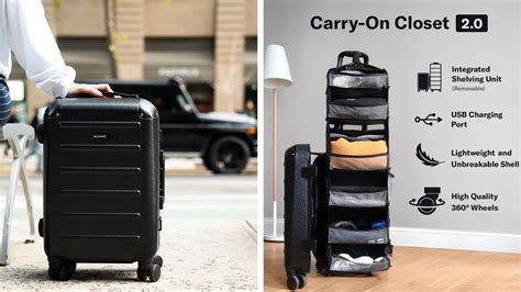 Carry On Closet 20 Suitcase With Built In Shelves Youtube
