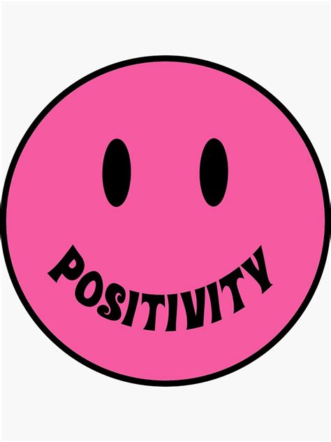 Pink Positivity Smiley Face Sticker For Sale By Starbaby222 Redbubble