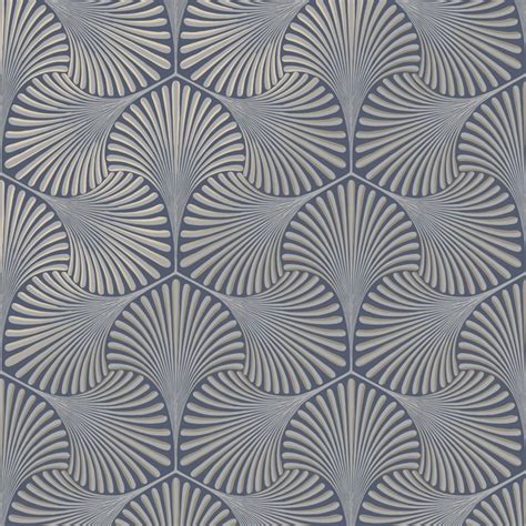 Aspen Geometric Metallic Wallpaper Navy Wallpaper From I