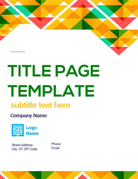 10 Title Page Template Room