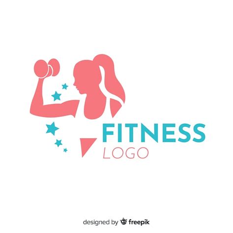 Free Vector Flat Design Fitness Logo Template