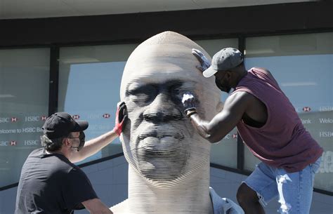 George Floyd Statue In Nyc Defaced With Racist Graffiti Cops
