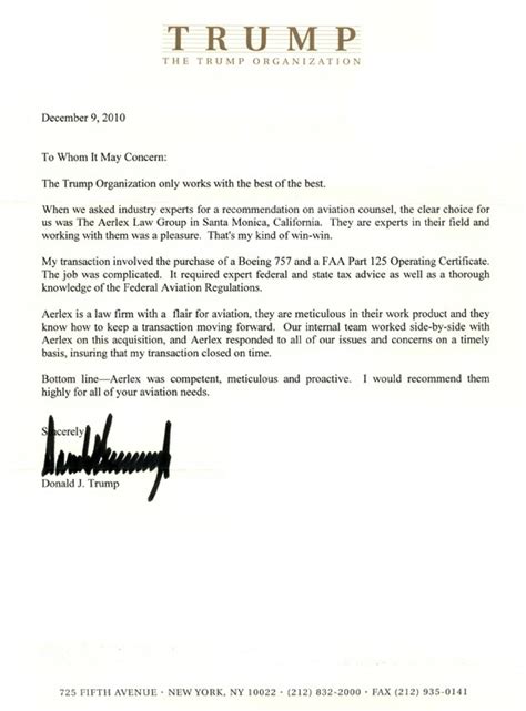 President trump is the greatest defender of the supreme values of the christian civilization: Letter from Donald Trump | Aerlex