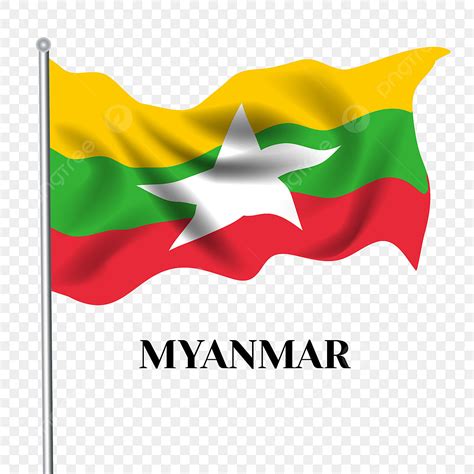 Bandera De Myanmar Pintada A Mano De Dibujos Animados PNG Día De La