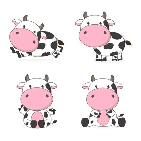 Cute Cow Cartoon Character Vector Illustration 582200 Vector Art At