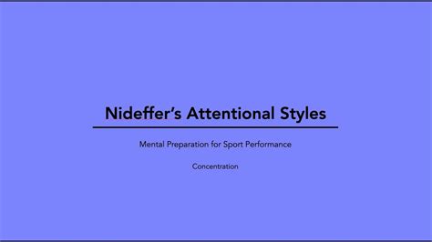 Nideffer S Attentional Styles Youtube