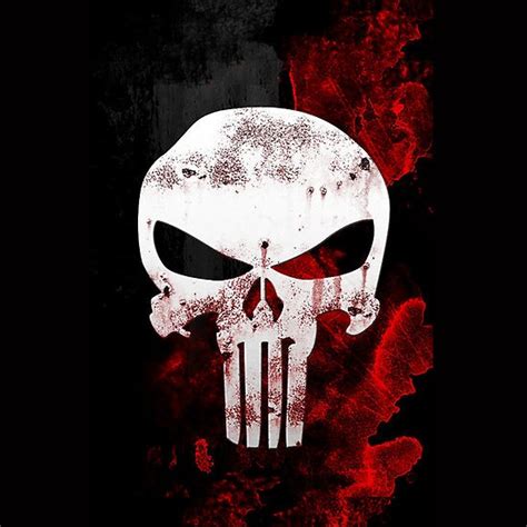 Punisher Skull Blood Background