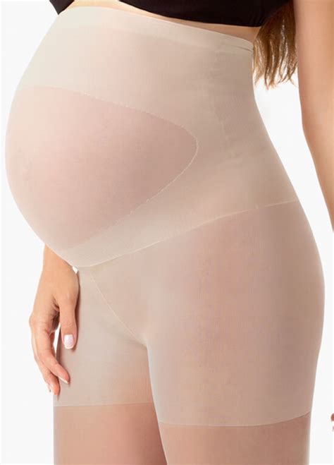 Ultra Sheer Nude Belly Support Maternity Pantyhose By Blanqi