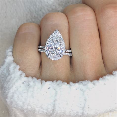 3 Ct Pear Shape Diamond Engagement Ring Ascot Diamonds