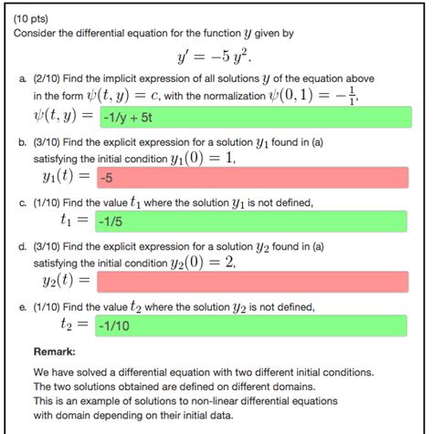 Solved Consider The Differential Equation For The Function Y