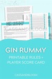 Gin Rummy Rules Score Card Printable - Etsy