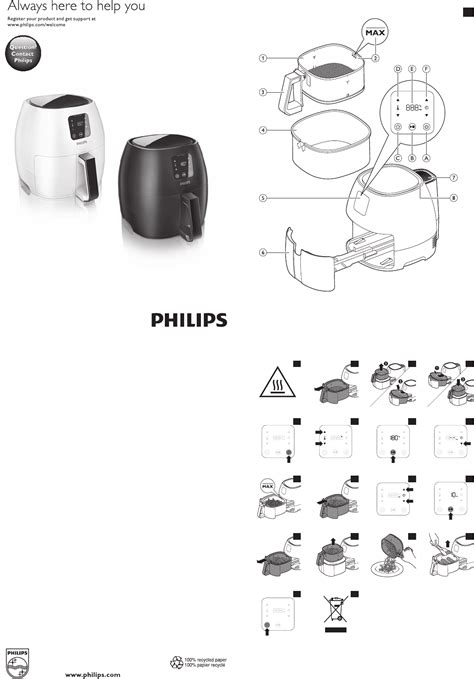 Manual Philips HD9240 Airfryer XL (page 1 of 13) (English, Dutch, French)