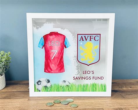 Personalised Football Money Box Savings Frame Slot Frame Football