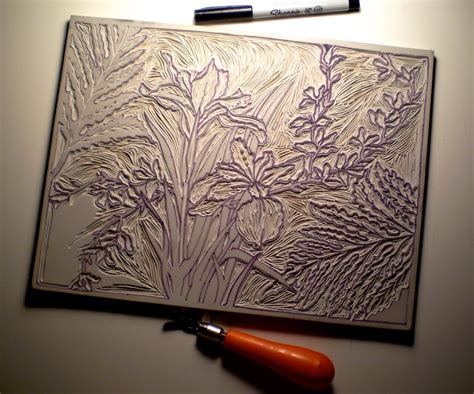 Kathleen Fiske Art In Process Soft Cut Linoleum Print