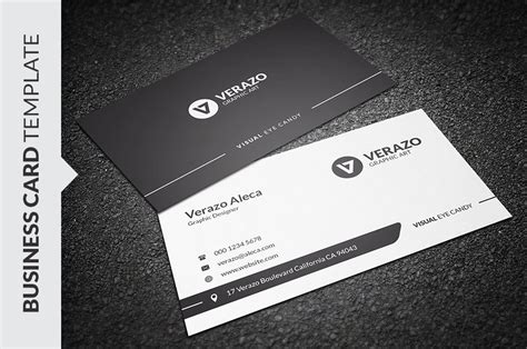 Clean Black And White Business Card Business Card Templates Creative
