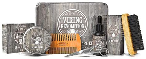 Viking Revolution Beard Care Kit For Men Ultimate Beard Grooming Kit Includes 100 Boar Men’s