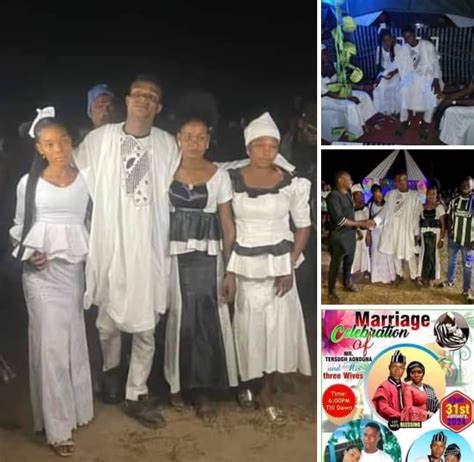 A Benue Man Tersugh Aondona Has Married Three Women Blessing Nancy And Sulumshima On The