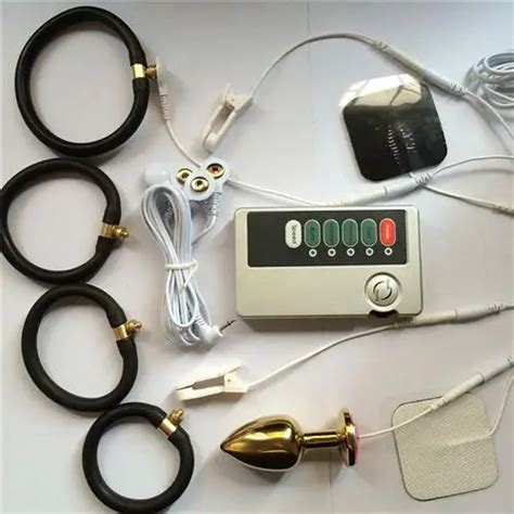 Sex Electro Gold Anal Plug Toys Electro Shock Therapy Kits Penis Electro Sex Rings E