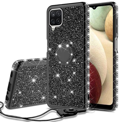 Cute Glitter Phone Case Kickstand For Samsung Galaxy A12 Caseclear