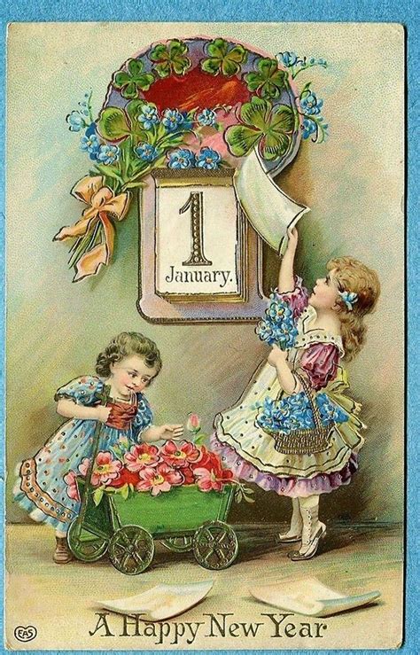 Collectibles Memorabilia Vintage Happy New Year Card Postcard