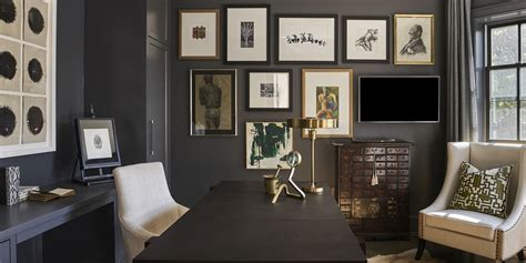 A Townhouse Office Features Dark Accents And An Eye Catching Gallery