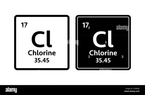 Símbolo De Cloro Elemento Químico De La Tabla Periódica Ilustración