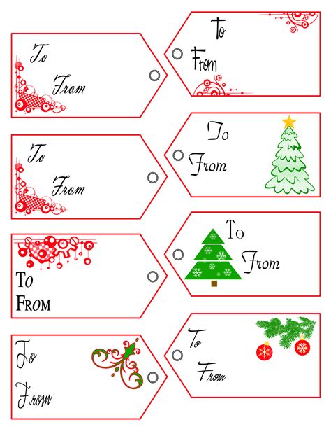 Free Christmas Gift Tags Printable Templates Free Printable Templates