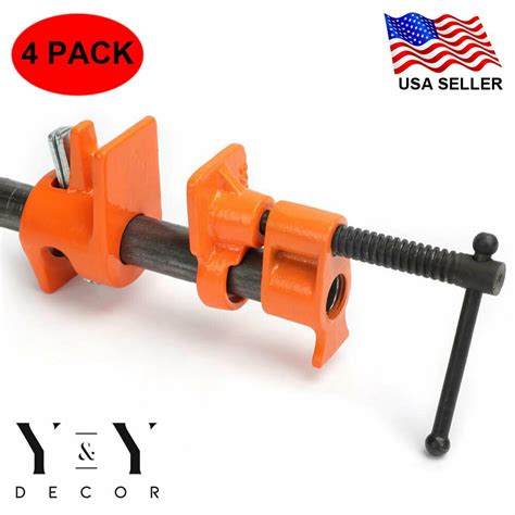 4 Pack 12 Wood Gluing Pipe Clamp Set Heavy Duty Pro Woodworking