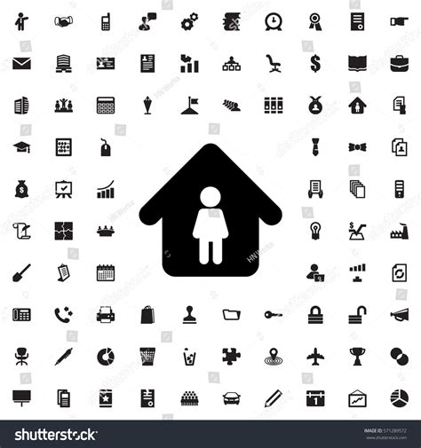 Man Home Icon Illustration Isolated Vector Stock Vector Royalty Free