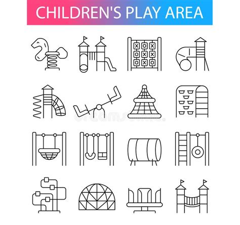 Children`s Play Area Icons Set