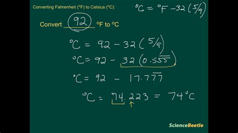 Converting Fahrenheit To Celsius Part 2 Youtube