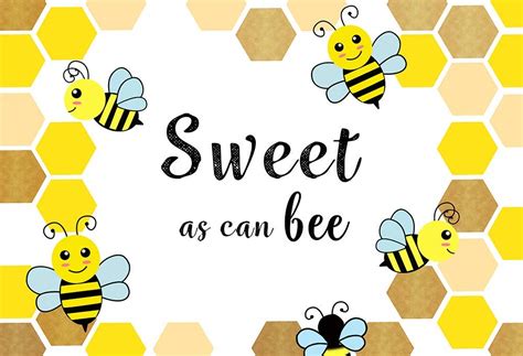 Buy Aosto Sweet As Can Bee Backdrop 7x5ft Bee Theme Honeycomb Baby